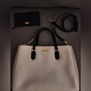 Elegant Cream and Black Women's Handbag Kate Spade
